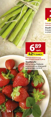 Truskawki 500 g, kraj pochodzenia w zależności od danej partii, cena za 1 kg - 13.78 zł promocja w Auchan