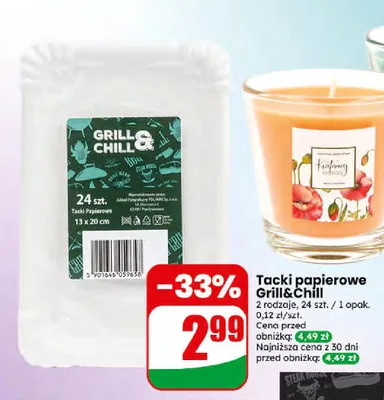 Tacki papierowe Grill&Chill promocja w Dino