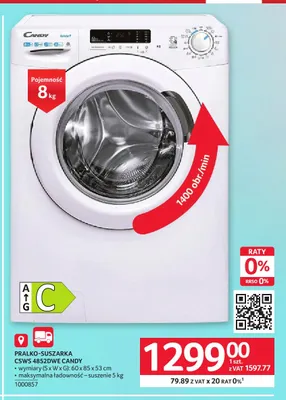 Pralko-suszarka Csws 4852DWE Candy promocja w Selgros