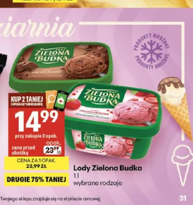 Lody Zielona Budka promocja w Delikatesy Centrum