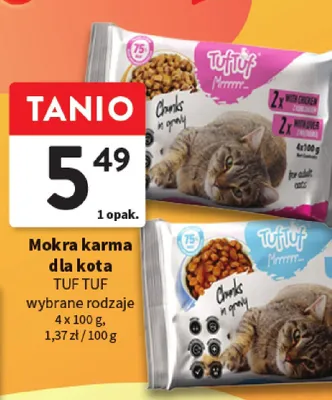 Mokra karma dla kota TUF TUF wybrane rodzaje promocja w Intermarche