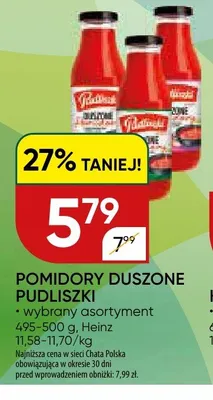 Pomidory duszone Pudliszki promocja w Chata Polska