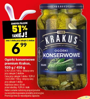 Ogórki konserwowe premium promocja w Twój Market
