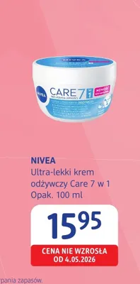 Ultra-lekki krem odżywczy Care 7 w 1 Nivea promocja w Drogerie DM