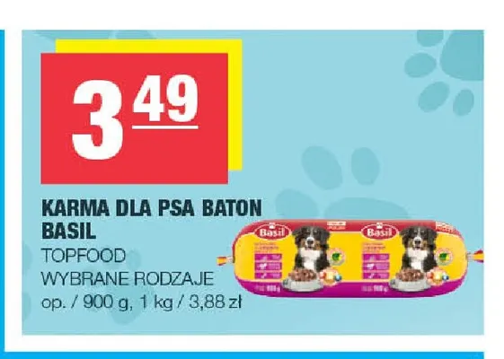 Karma dla psa baton Basil promocja w SPAR