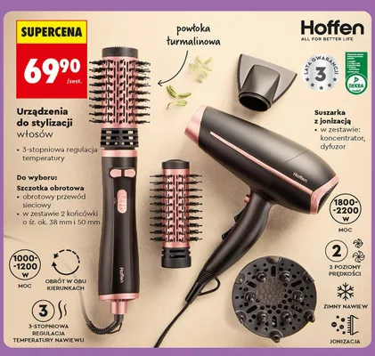 Suszarka do włosów z jonizacją Hoffen promocja w Biedronka
