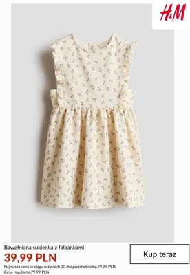 Bawełniana sukienka z falbankami H&M promocja w H&M
