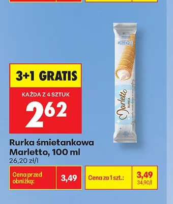 Rurka śmietankowa Marletto promocja w Biedronka