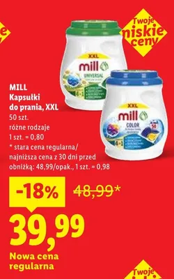 Kapsułki do prania Mill XXL promocja w Lidl