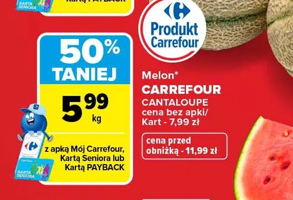 Melon Cantaloupe Carrefour promocja w Carrefour