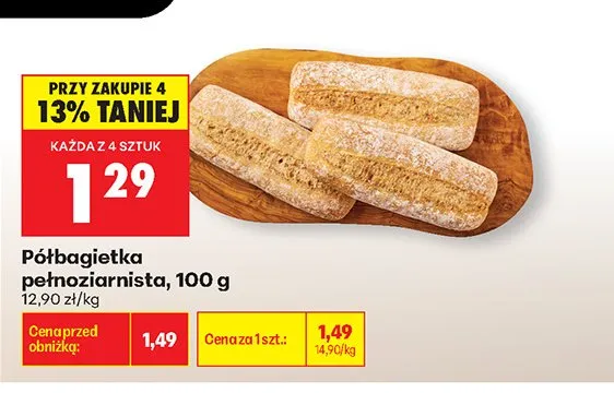 Półbagietka pełnoziarnista promocja w Biedronka