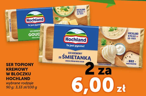Ser topiony kremowy w bloczku Hochland promocja w Groszek