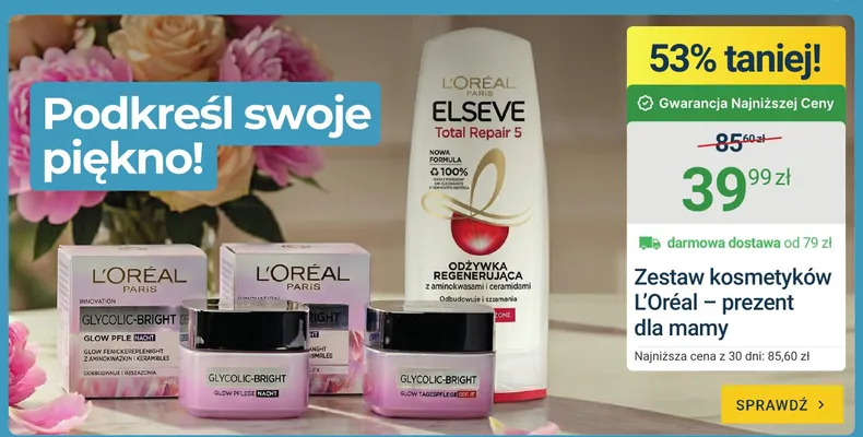 Zestaw kosmetyków L'Oréal - prezent dla mamy promocja w ERLI
