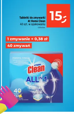 Tabletki do zmywarki At Home Clean All in 1 promocja w Dealz