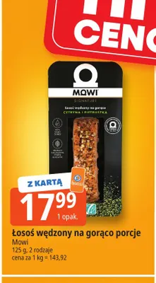 Łosoś wędzony na gorąco porcje Mowi promocja w Leclerc