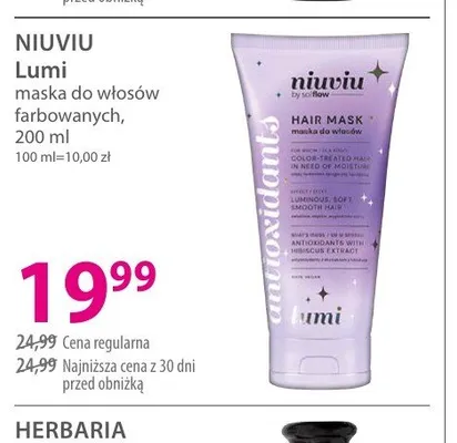 Maska do włosów farbowanych NIUVIU Lumi promocja w Hebe