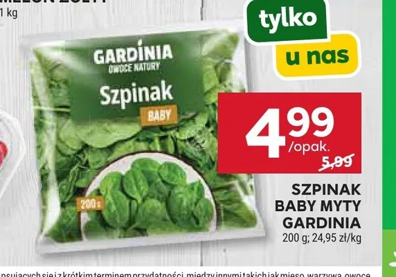 Szpinak baby myty Gardinia promocja w Stokrotka