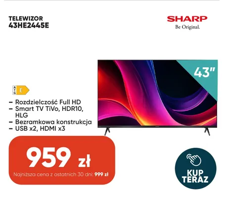 Telewizor Sharp 43HE2445E promocja w Max Elektro