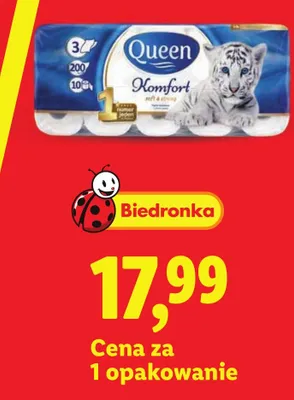 Papier toaletowy 3-warstwowy Queen Komfort promocja w Lidl