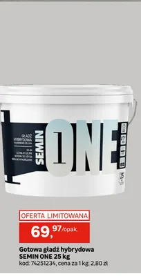 Gotowa gładź hybrydowa Semin One 25 kg promocja w Leroy Merlin