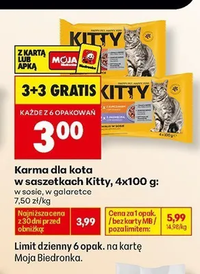 Karma dla kota w saszetkach Kitty promocja w Biedronka