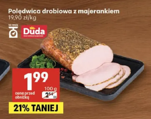 Polędwica drobiowa z majerankiem Duda promocja w Delikatesy Centrum