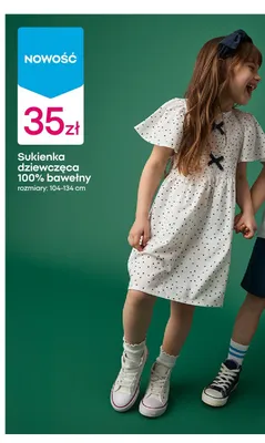 Sukienka dziewczęca 100% bawełny promocja w Pepco