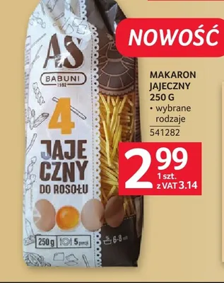 Makaron jajeczny 4-jajeczny As Babuni promocja w Selgros