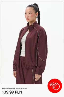 Kurtka bomber w retro stylu Cropp promocja w Cropp