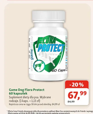 Suplement diety dla psa Game Dog Flora Protect promocja w MAXI ZOO