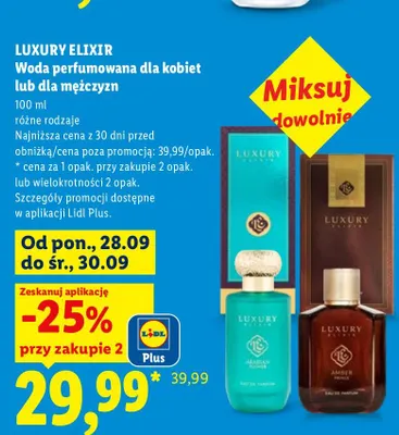 Woda perfumowana dla mężczyzn Luxury Elixir promocja w Lidl
