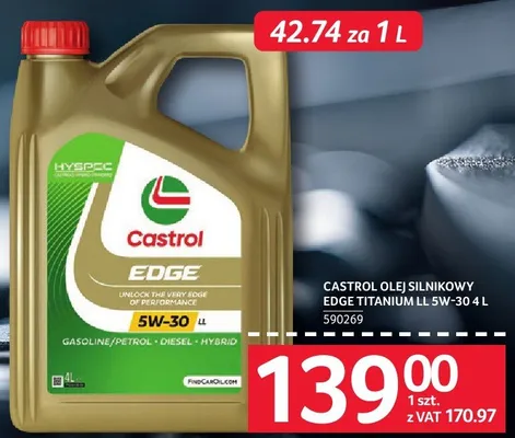 Olej silnikowy Castrol Edge Titanium LL 5W-30 4L promocja w Selgros