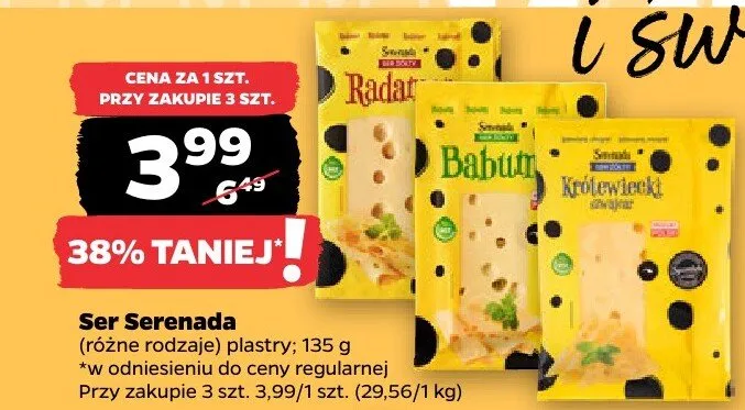 Ser Serenada (różne rodzaje) plastry promocja w Netto