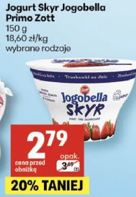 Jogurt Skyr Jogobella wybrane rodzaje promocja w Delikatesy Centrum