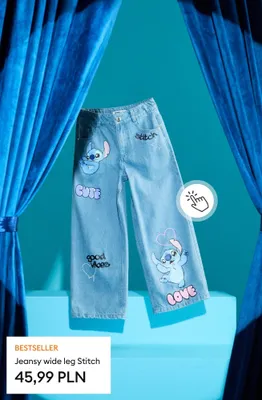 Jeansy wide leg Stitch promocja w Sinsay
