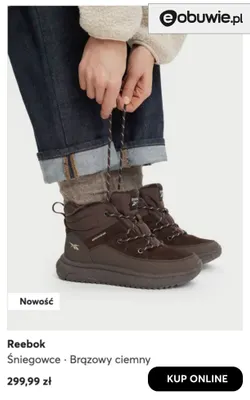 Śniegowce brązowy ciemny Reebok promocja w eobuwie.pl
