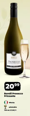 Wino Borelli Prosecco Frizzante półsłodkie promocja w Netto
