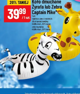 Koło dmuchane Żyrafa Captain Mike promocja w POLOmarket