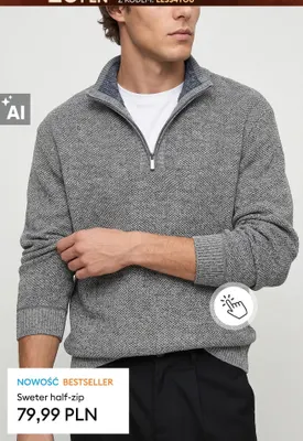 Sweter half-zip promocja w Sinsay