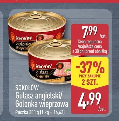 Gulasz angielski Sokołów promocja w Aldi