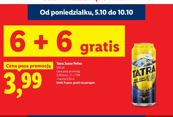 Piwo Tatra promocja w Lidl
