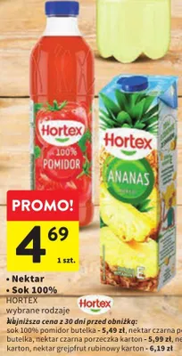 Sok 100% pomidor Hortex promocja w Intermarche