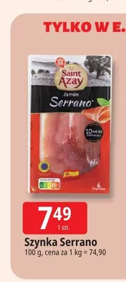Szynka Serrano Saint Azay promocja w Leclerc
