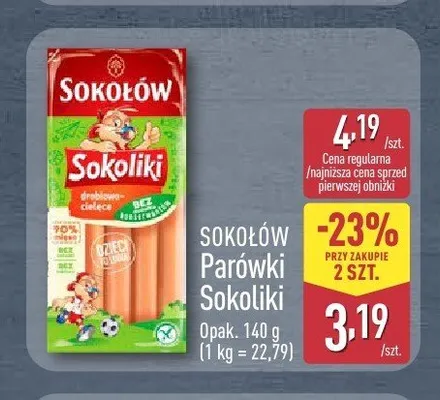 Parówki sokoliki Sokołów promocja w Aldi