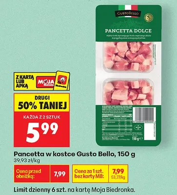 Pancetta w kostce promocja w Biedronka