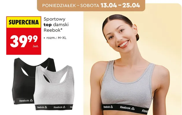 Sportowy top damski promocja w Biedronka