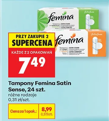 Tampony Satin Sense różne rodzaje promocja w Biedronka