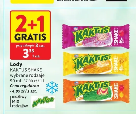 Lody Kaktus Shake promocja w Intermarche