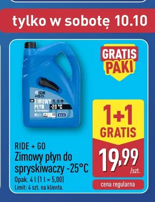 Zimowy płyn do spryskiwaczy -25°C Ride + Go promocja w Aldi