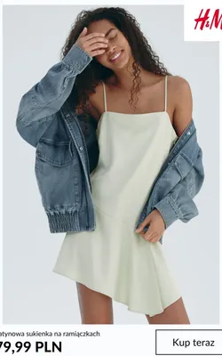 Sukienka satynowa na ramiączkach H&M promocja w H&M